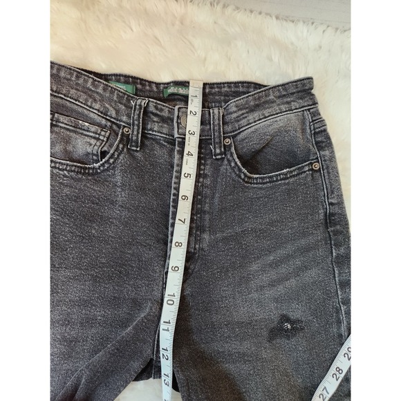 Wild Fable Women's Black High Rise Cotton Distressed Ankle Straight Jeans Size 2 - Picture 6 of 7